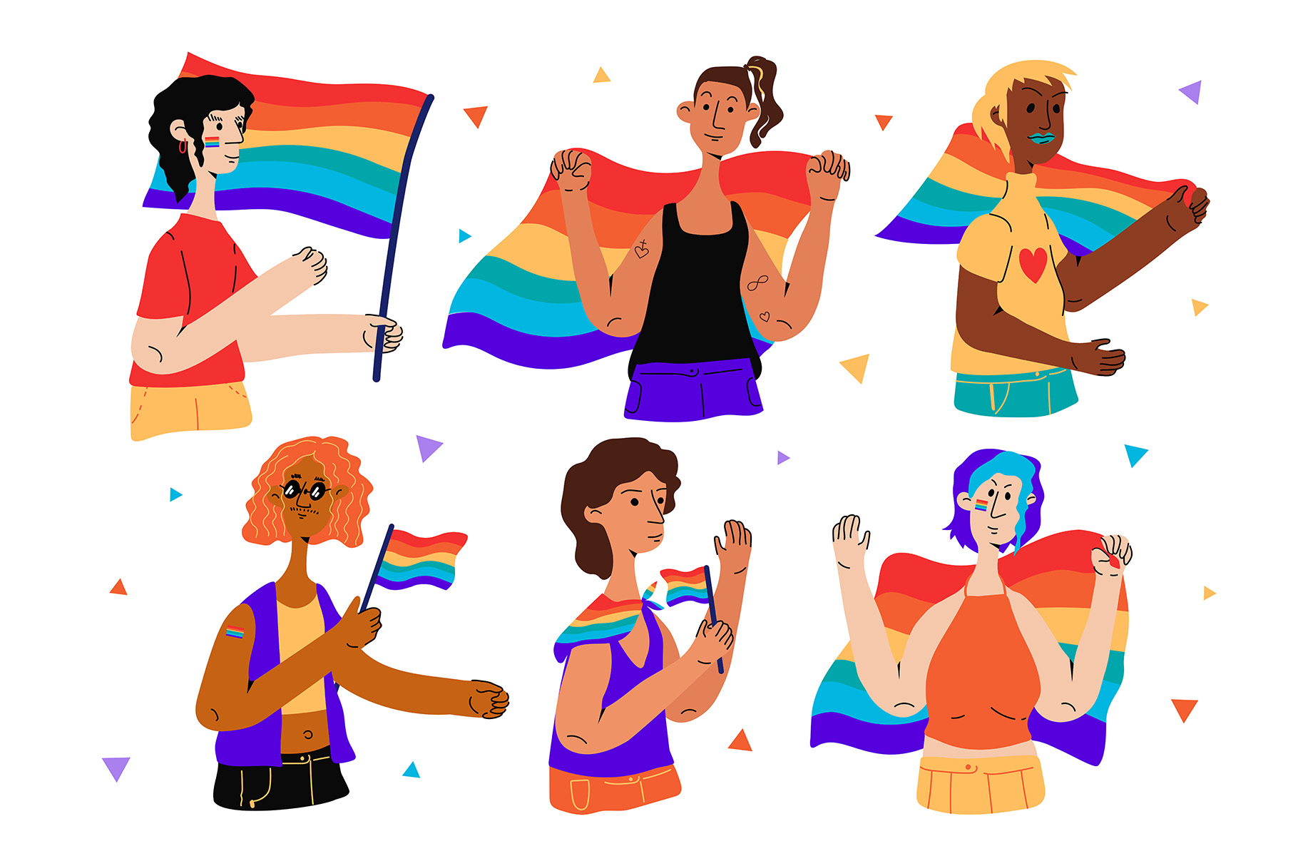 LGBT Activist Illustrations (AI, Vector Formats)