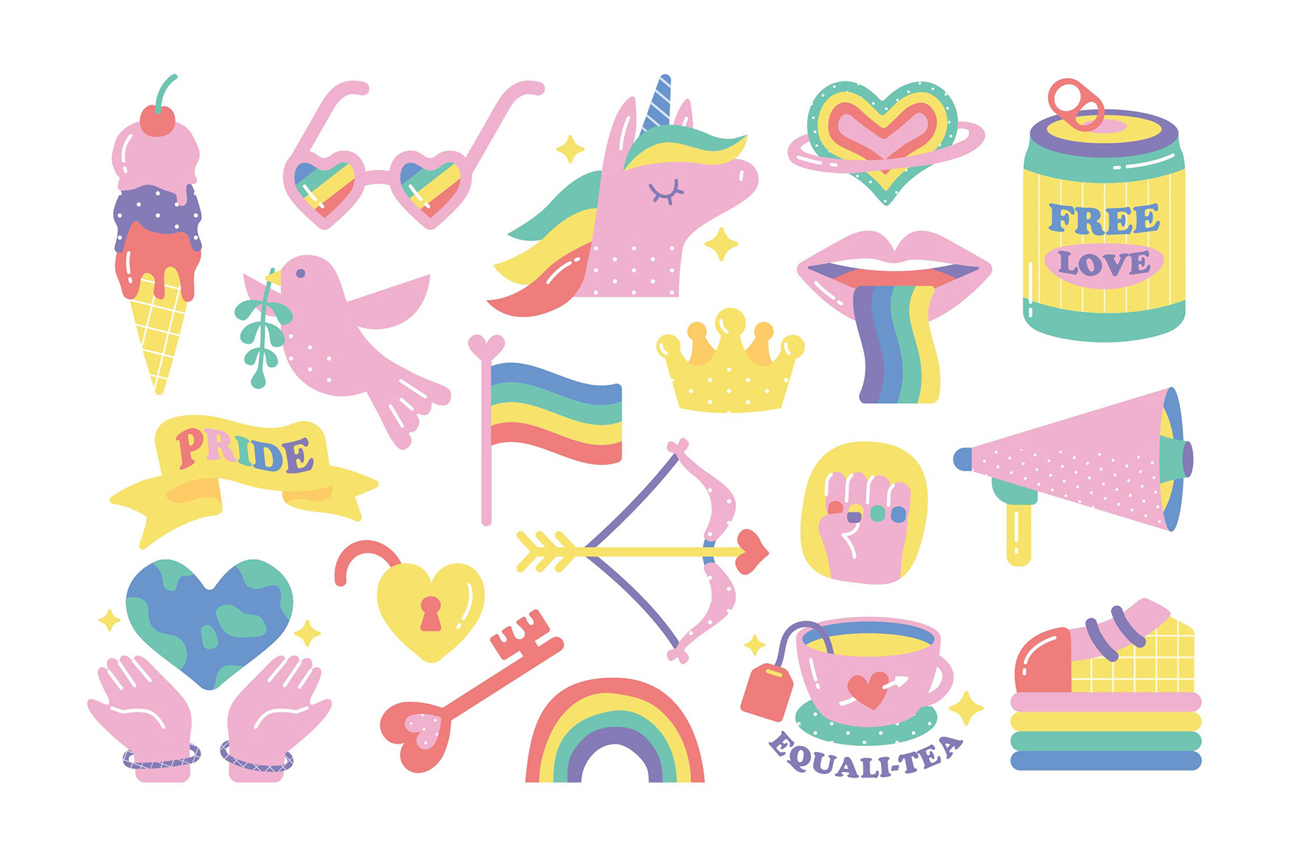 LGBT Pride Clipart Illustrations (AI, Vector Formats)