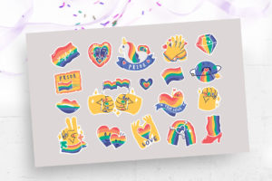 LGBT Pride Stickers Illustrations (AI, Vector Formats)