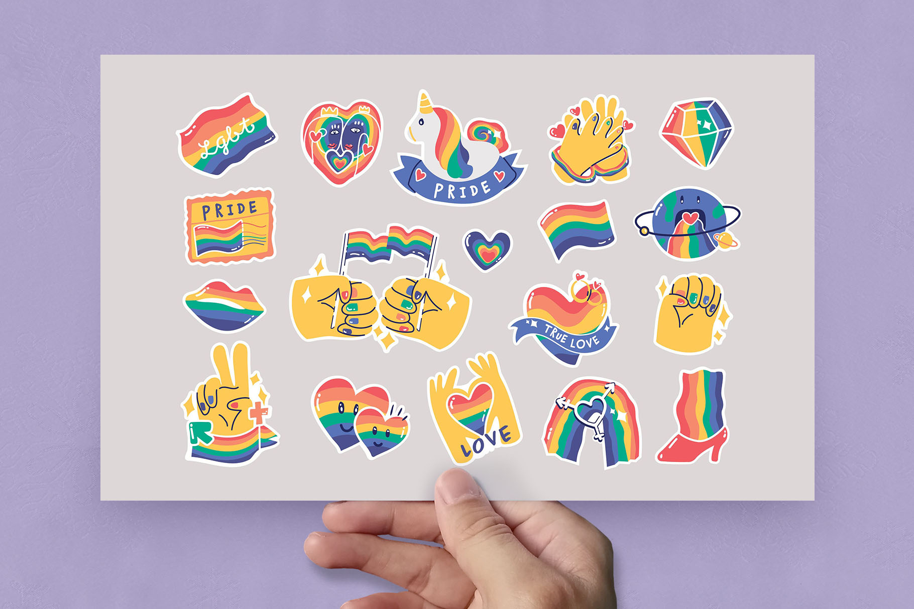 LGBT Pride Stickers Illustrations (AI, Vector Formats)