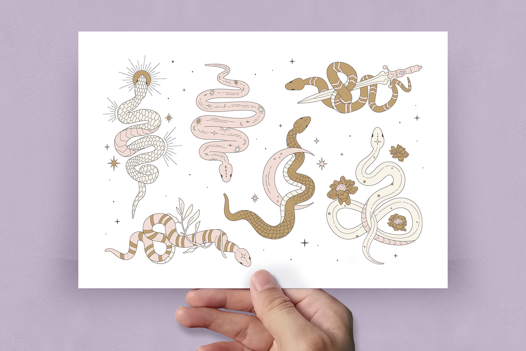 Mystical Snake Serpent Illustrations (AI, Vector Formats)