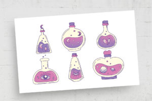 Magic Potion Bottles (AI, Vector Formats)