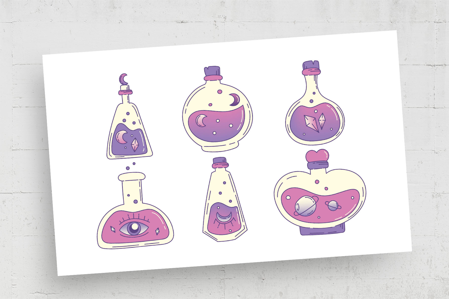 Magic Potion Bottles (AI, Vector Formats)
