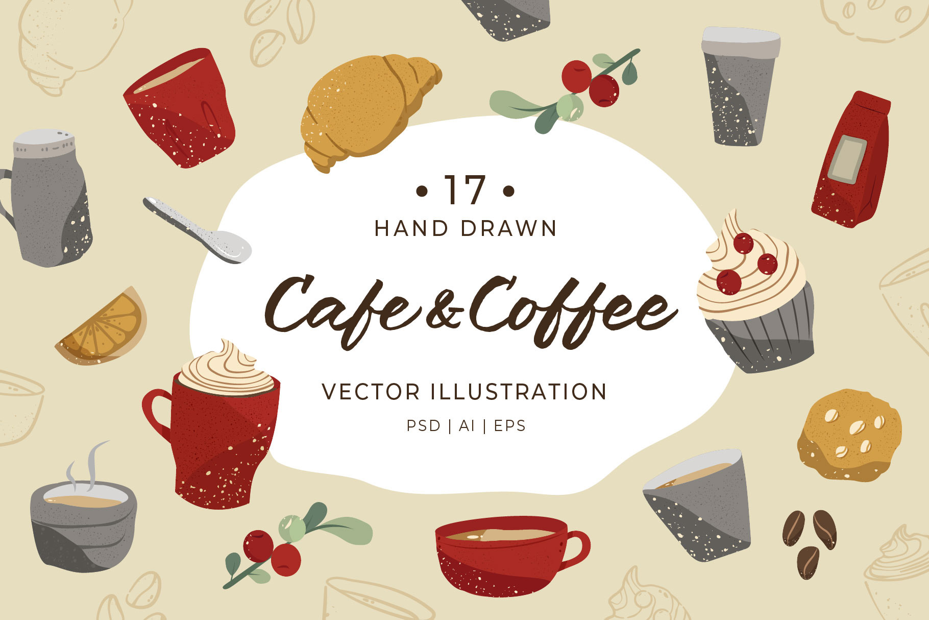 Cafe Coffee Vector Illustrations (AI, Vector Formats)