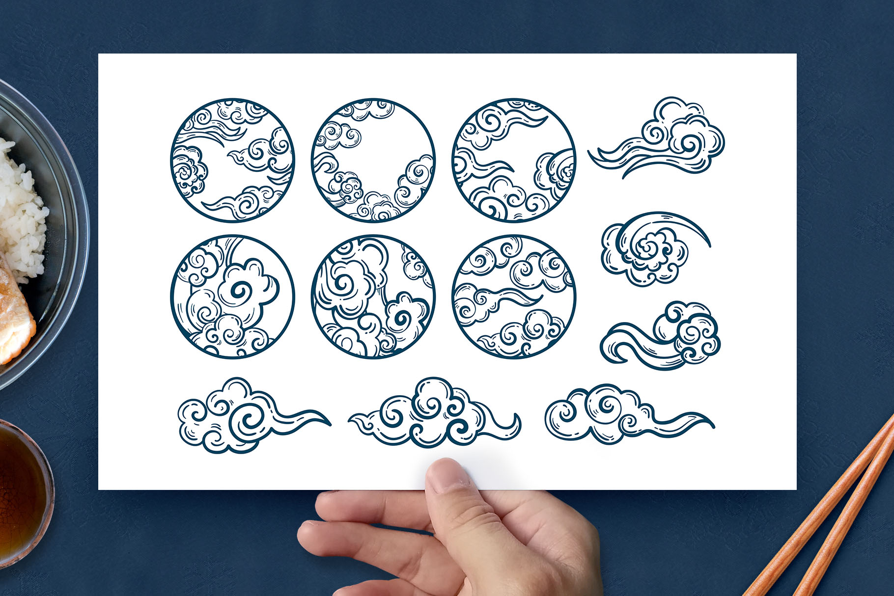 Japanese Kumo Clouds (AI, Vector Formats)