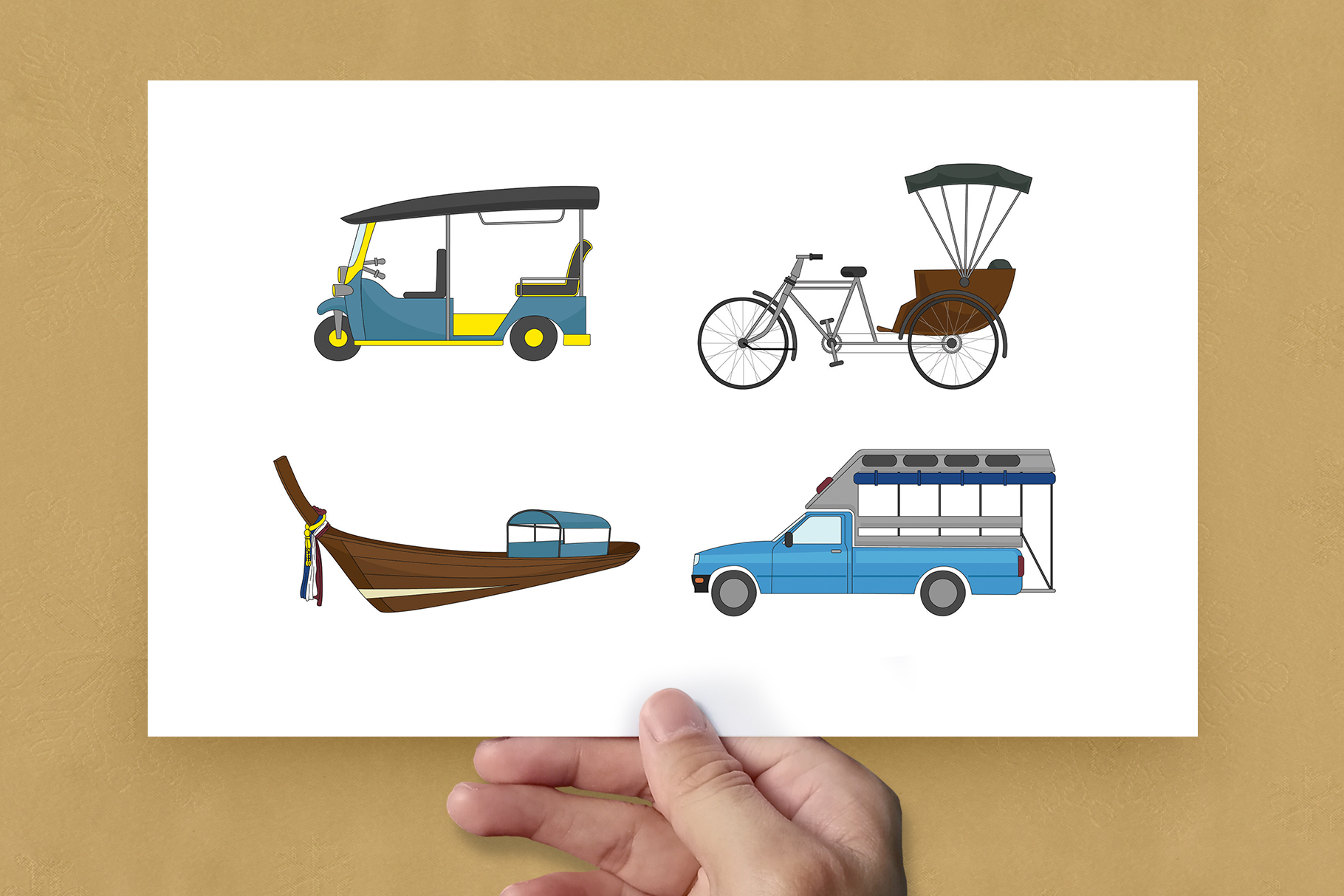 Thai Tuk Tuk Elements (AI, Vector Formats)