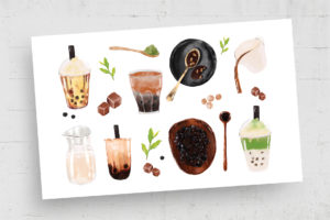Bubble Tea Clipart Illustration (PSD, PNG Formats)