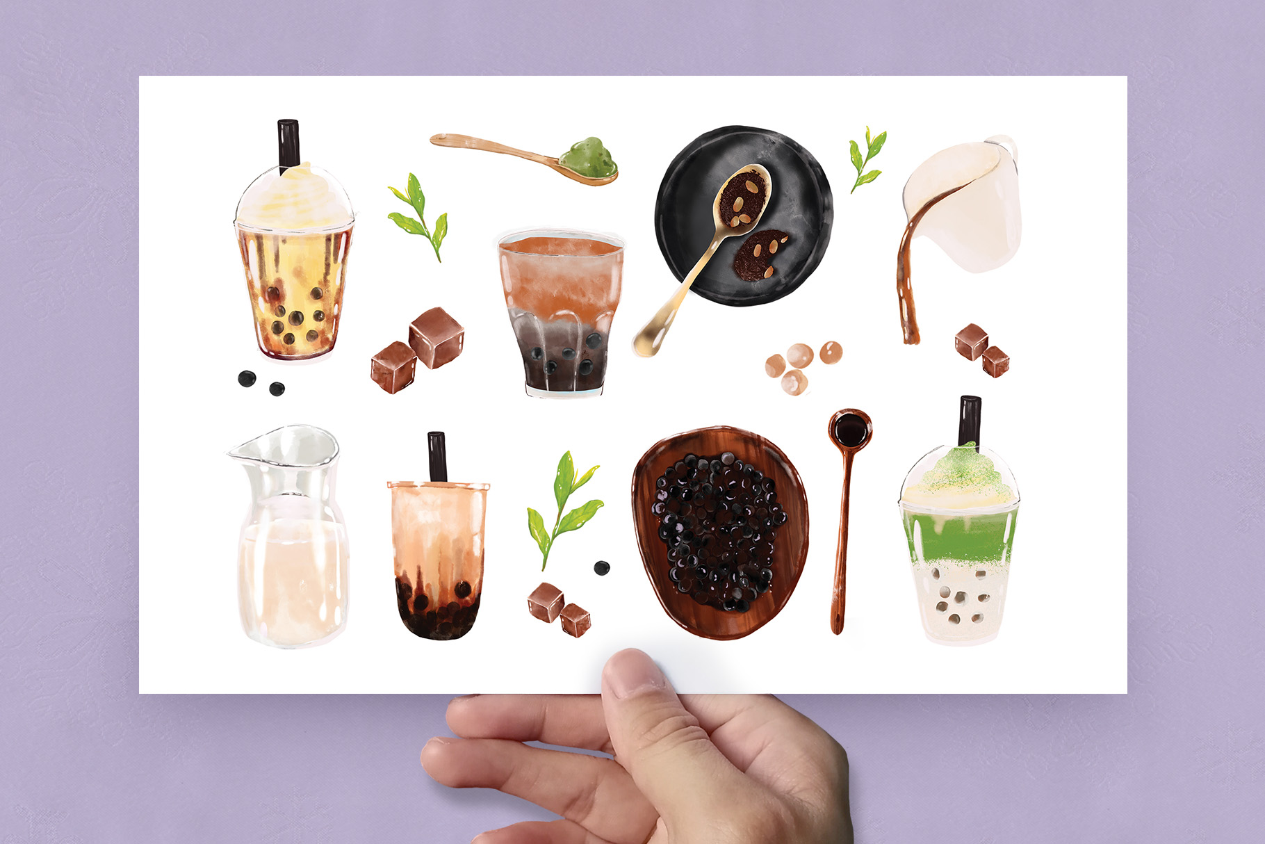 Bubble Tea Clipart Illustration (PSD, PNG Formats)