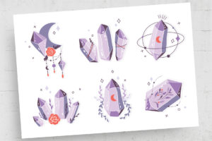 Spiritualism Crystal Illustration (AI, EPS formats)
