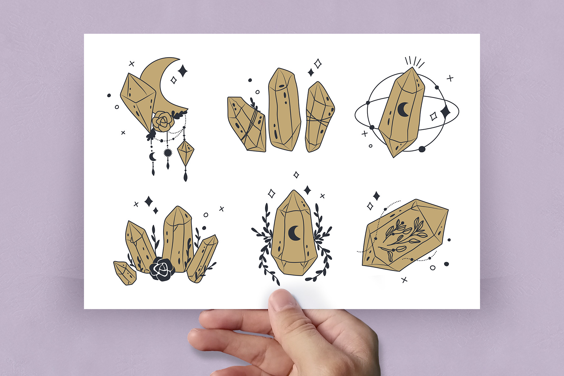 Spiritualism Crystal Illustration (AI, EPS formats)