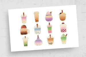 Boba Bubble Tea Clipart Icons (PSD, PNG Format) DesignerCandies