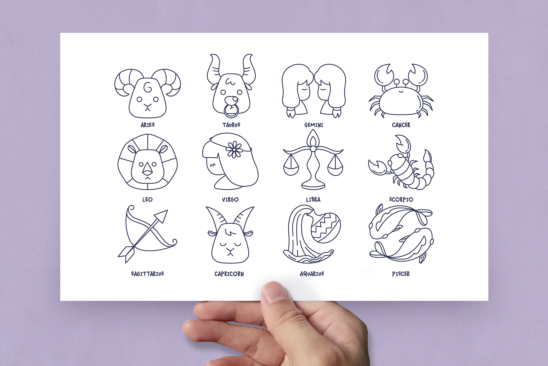 Cute Cartoon Star Sign Zodiac (AI, EPS Format) DesignerCandies