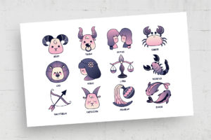 Cute Cartoon Star Sign Zodiac (AI, EPS Format) DesignerCandies