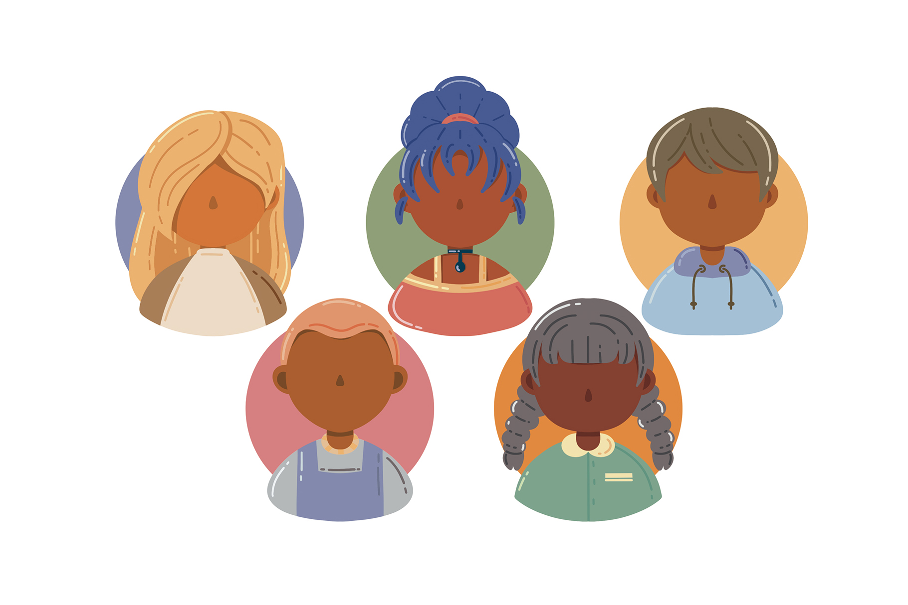 Diverse Character Avatar Illustrations (AI, EPS, SVG Formats) DesignerCandies