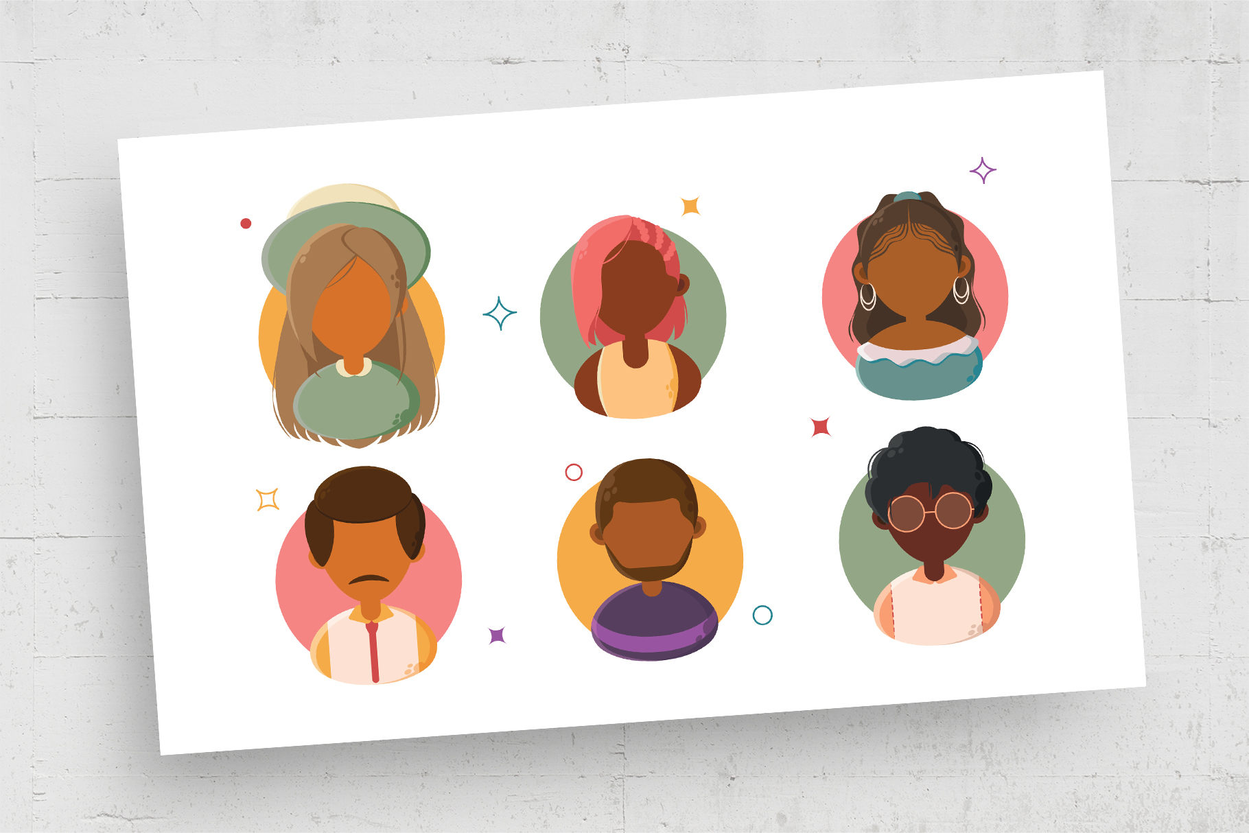 Diverse Character Illustrations (AI, EPS Formats) DesignerCandies