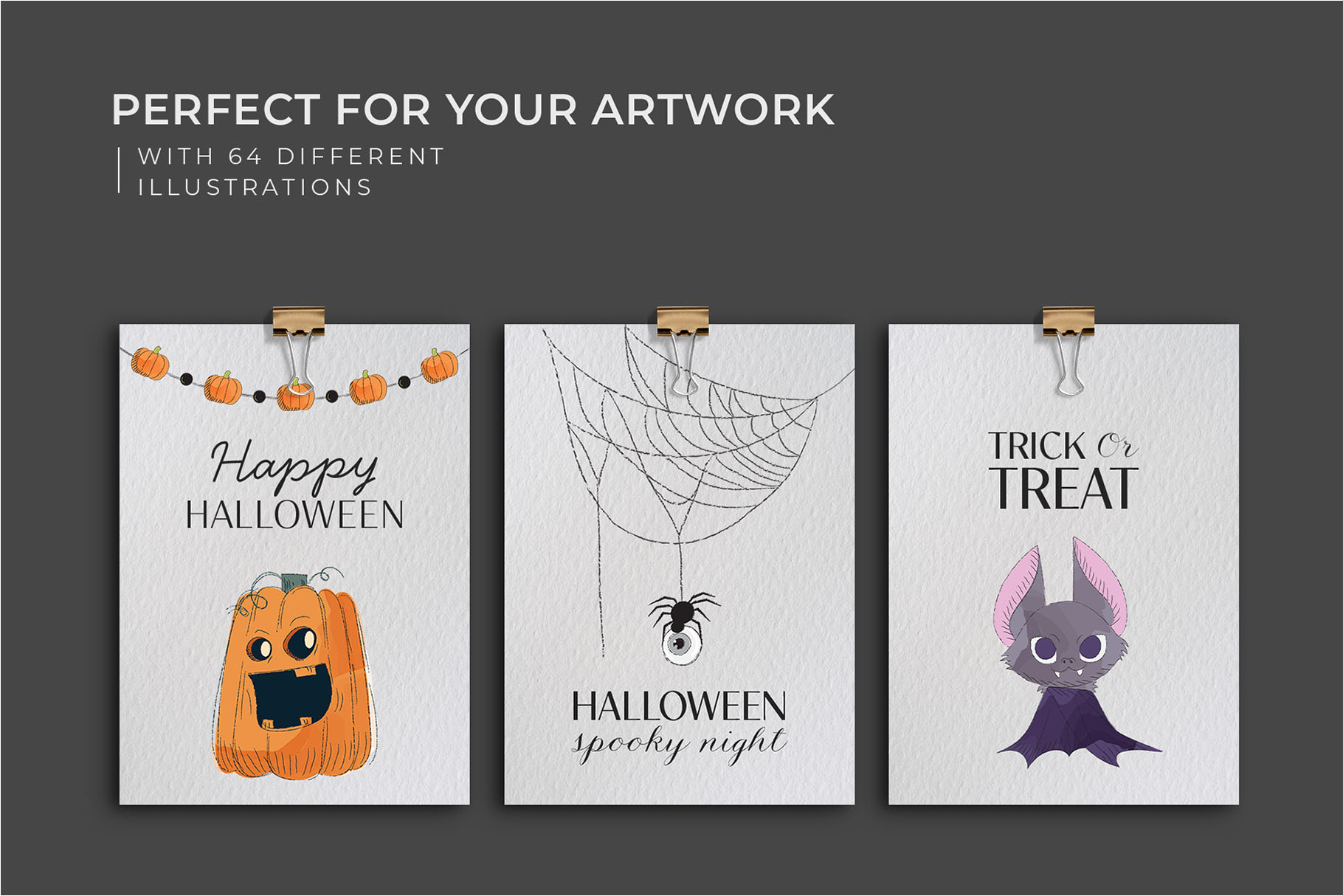Cute Halloween Graphics & Vector Clipart Illustrations