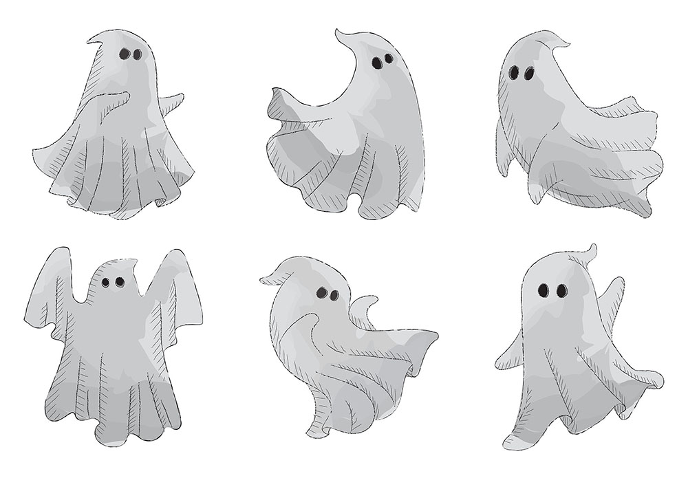 Ghosts PNG Clipart Vector Illustration