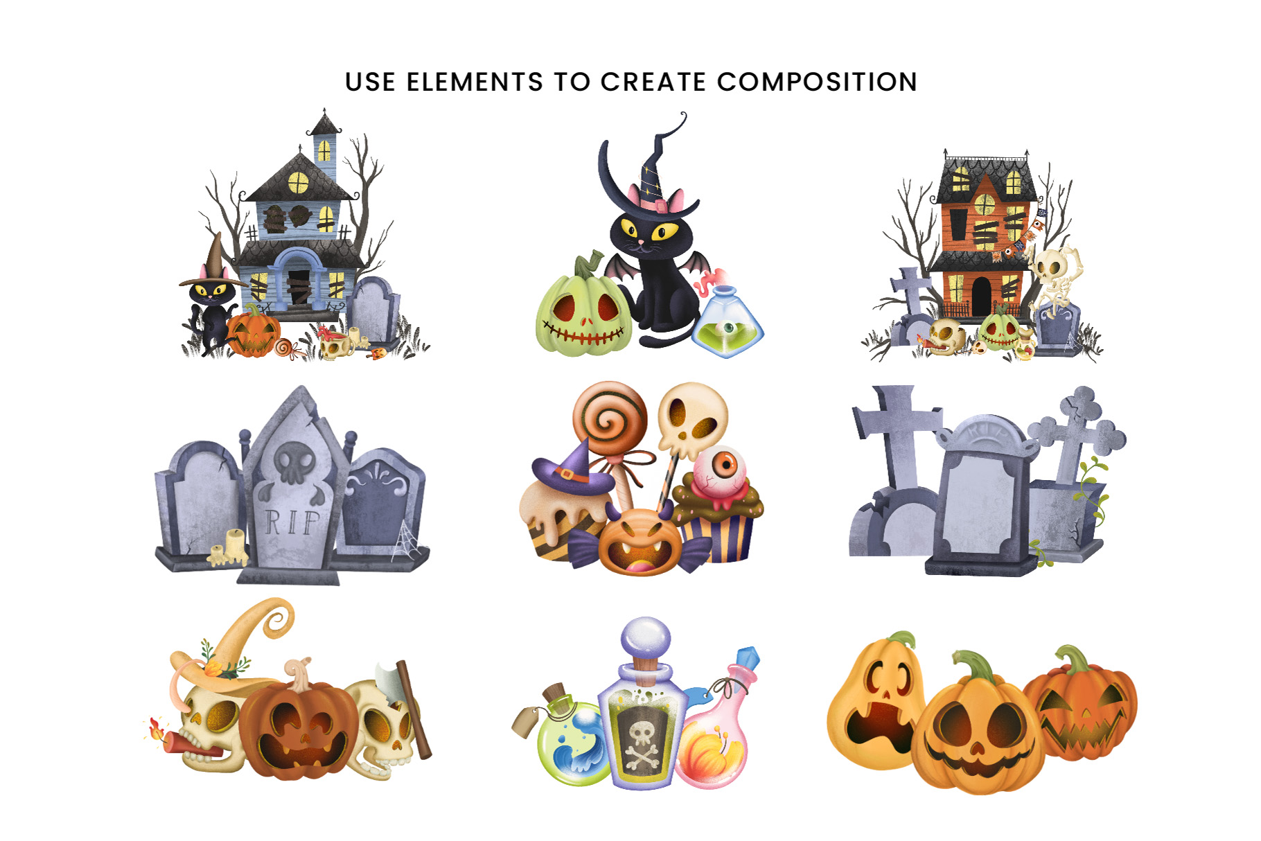 Halloween PNG Clipart Illustrations