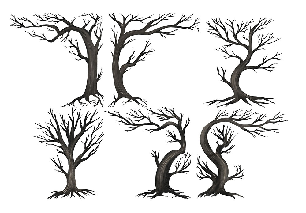 Halloween Trees PNG Clipart