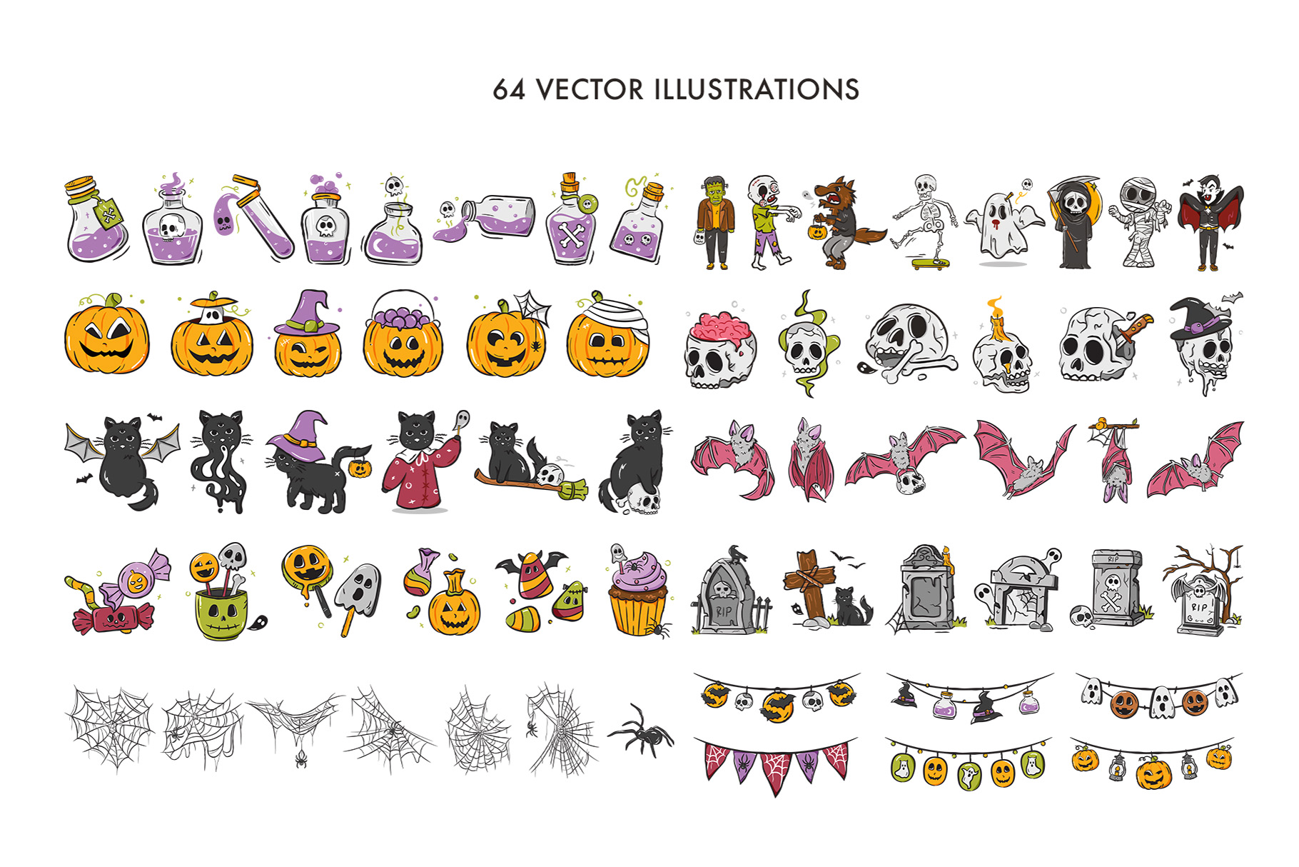 Halloween Graphics & Vector Clipart Illustrations