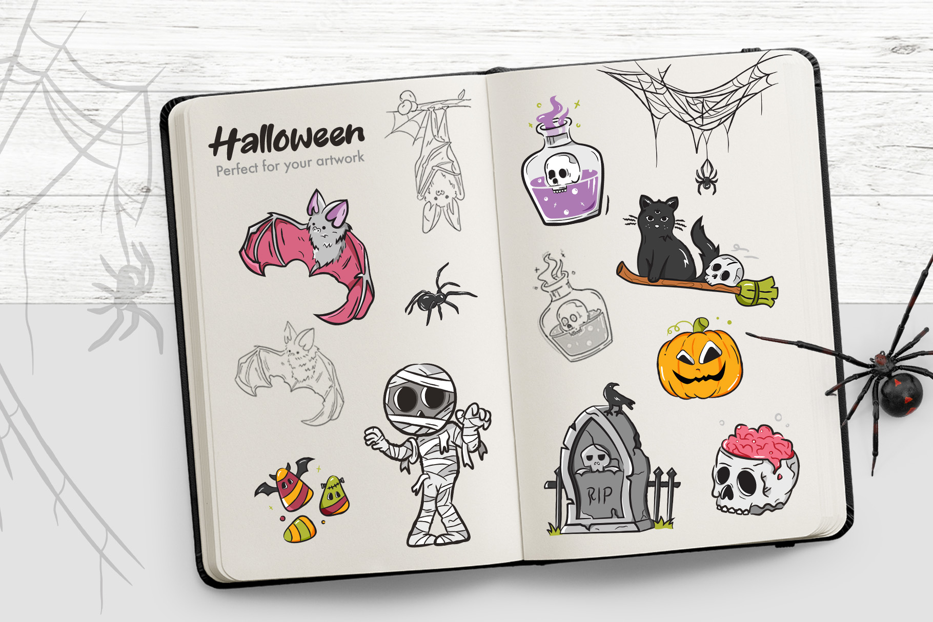 Halloween Graphics & Vector Clipart Illustrations