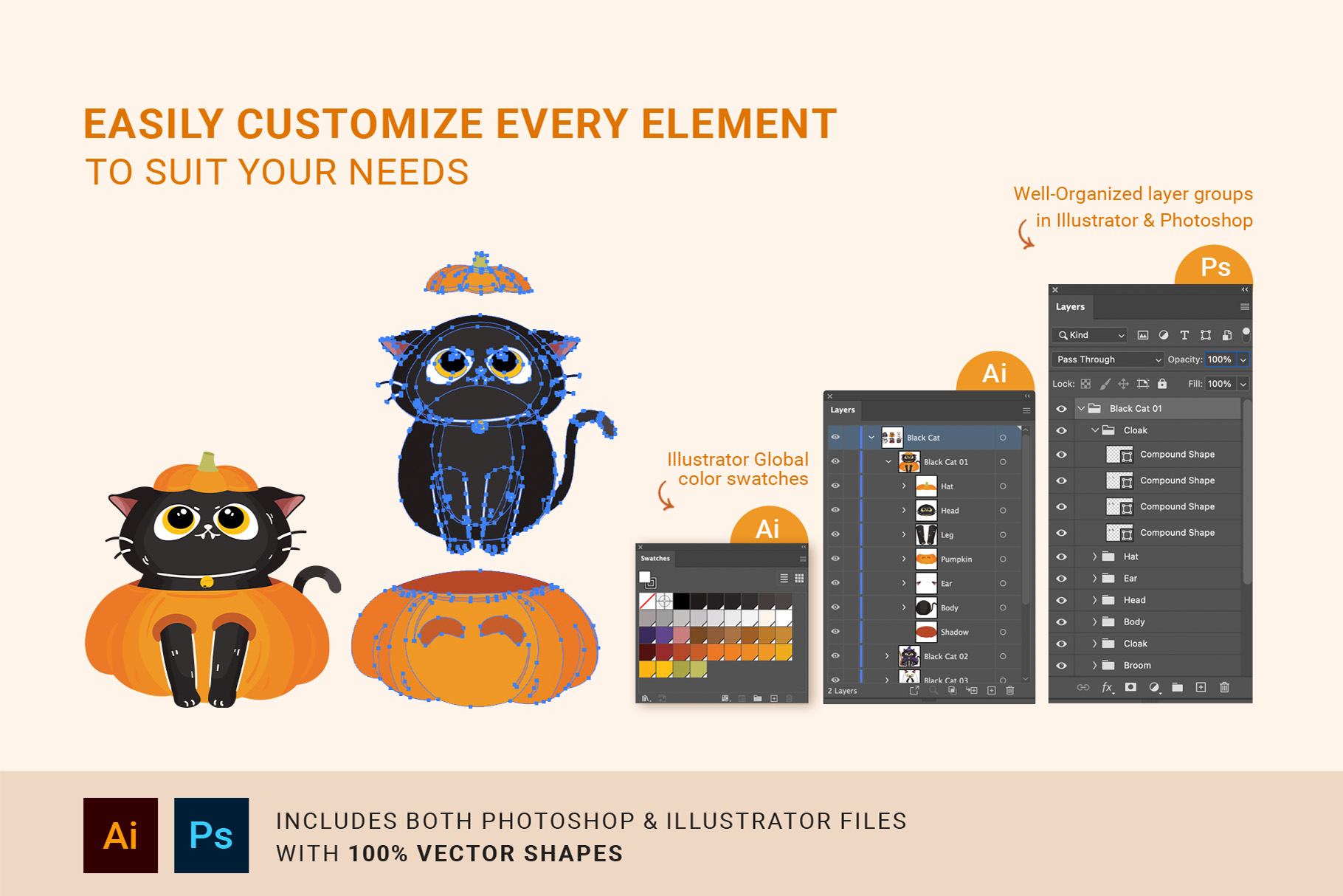 Halloween Vector Graphics Clipart Illustrations