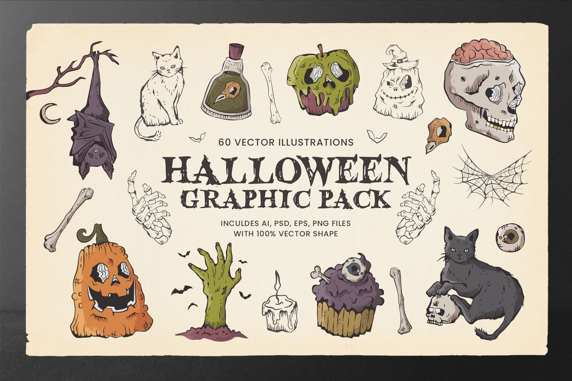 Hand Drawn Halloween Vector Clipart Illustrations in PSD, Ai, EPS & PNG Format