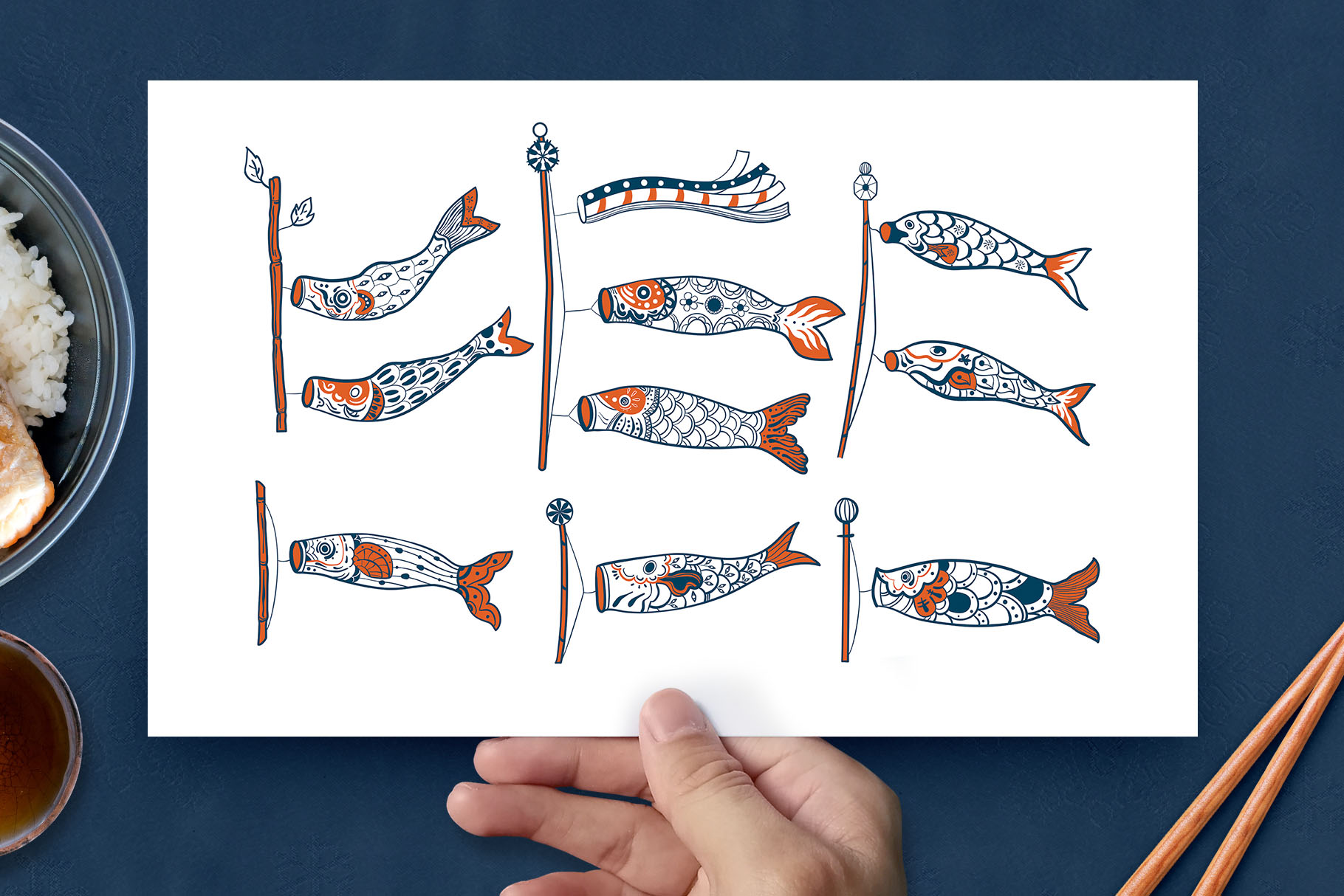 Japanese Koinobori Kites (AI, EPS Format)