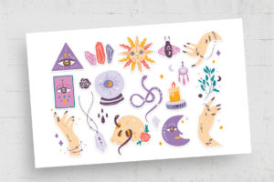 Spiritualism Astrology Clipart (AI, EPS Format)