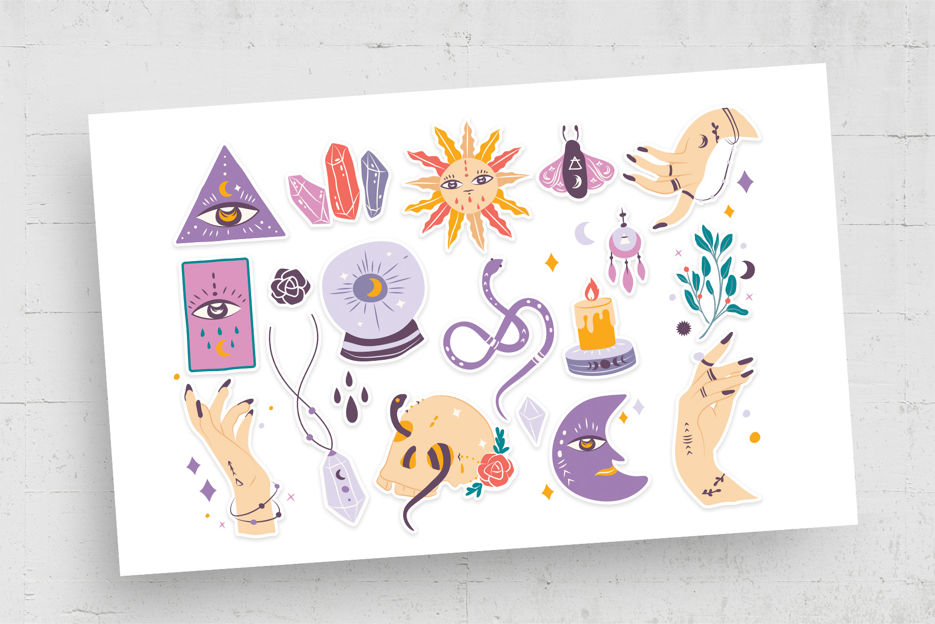 Spiritualism Astrology Clipart (AI, EPS Format)