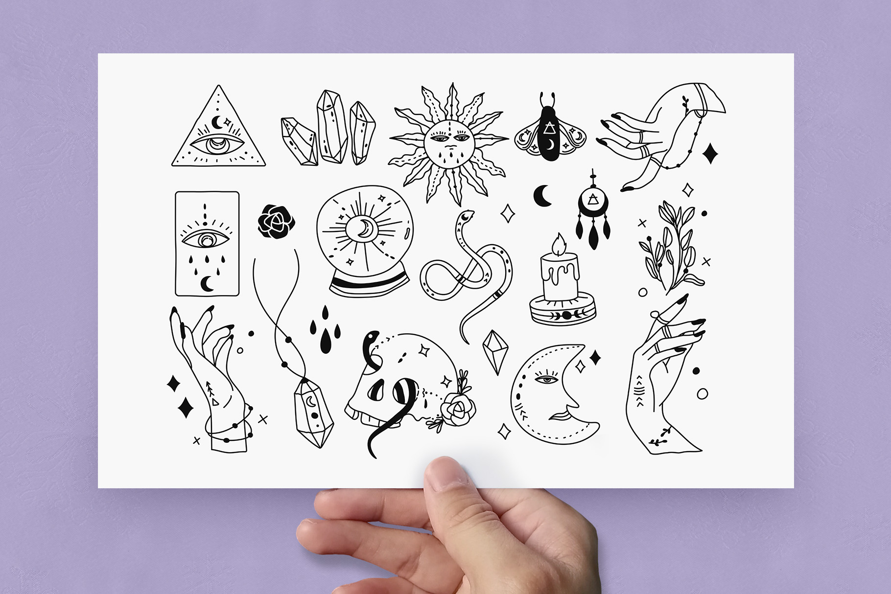 Spiritualism Astrology Clipart (AI, EPS Format)