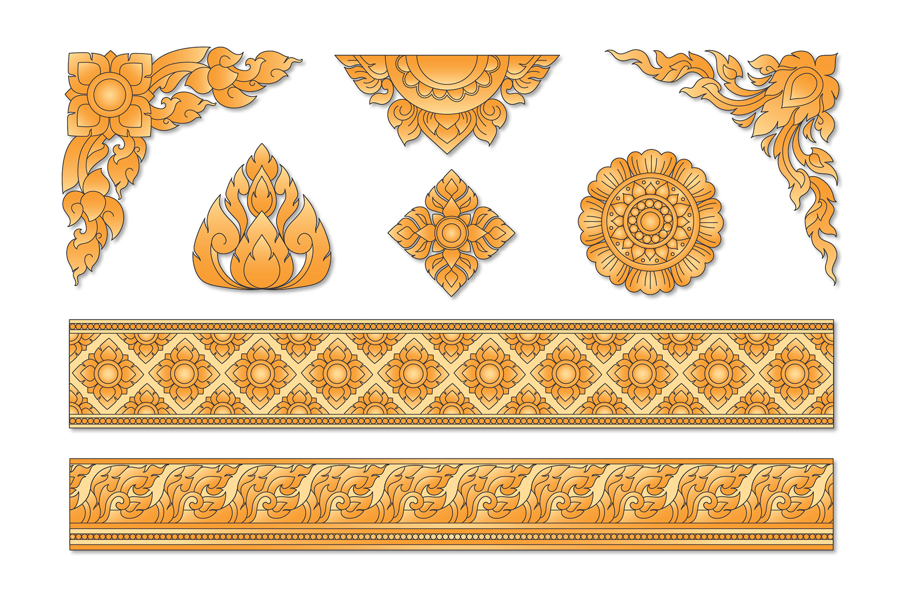 Thai Border Elements (AI Format)