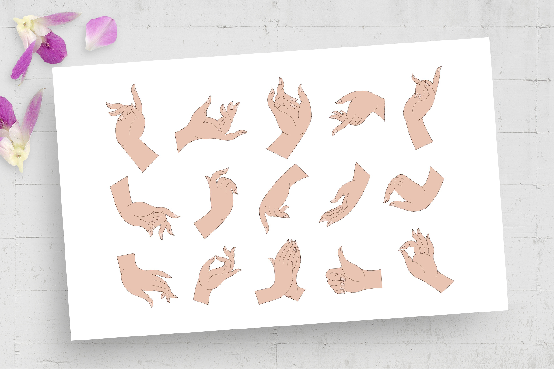 Thai Hand Illustrations (AI, EPS Format)