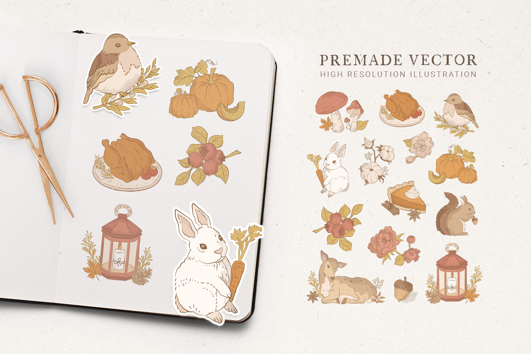 Fall Autumn Vector Clipart Illustrations (AI, EPS, PNG Format)