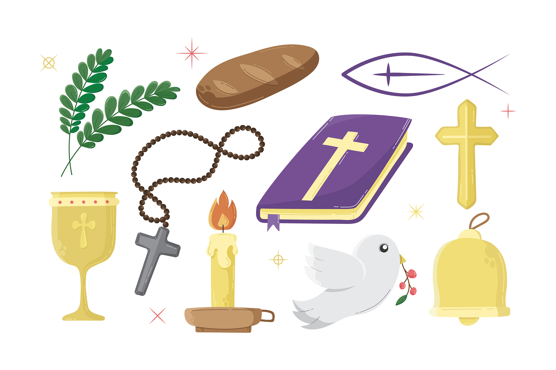 Christian Clipart Illustration Elements (AI, EPS Format)