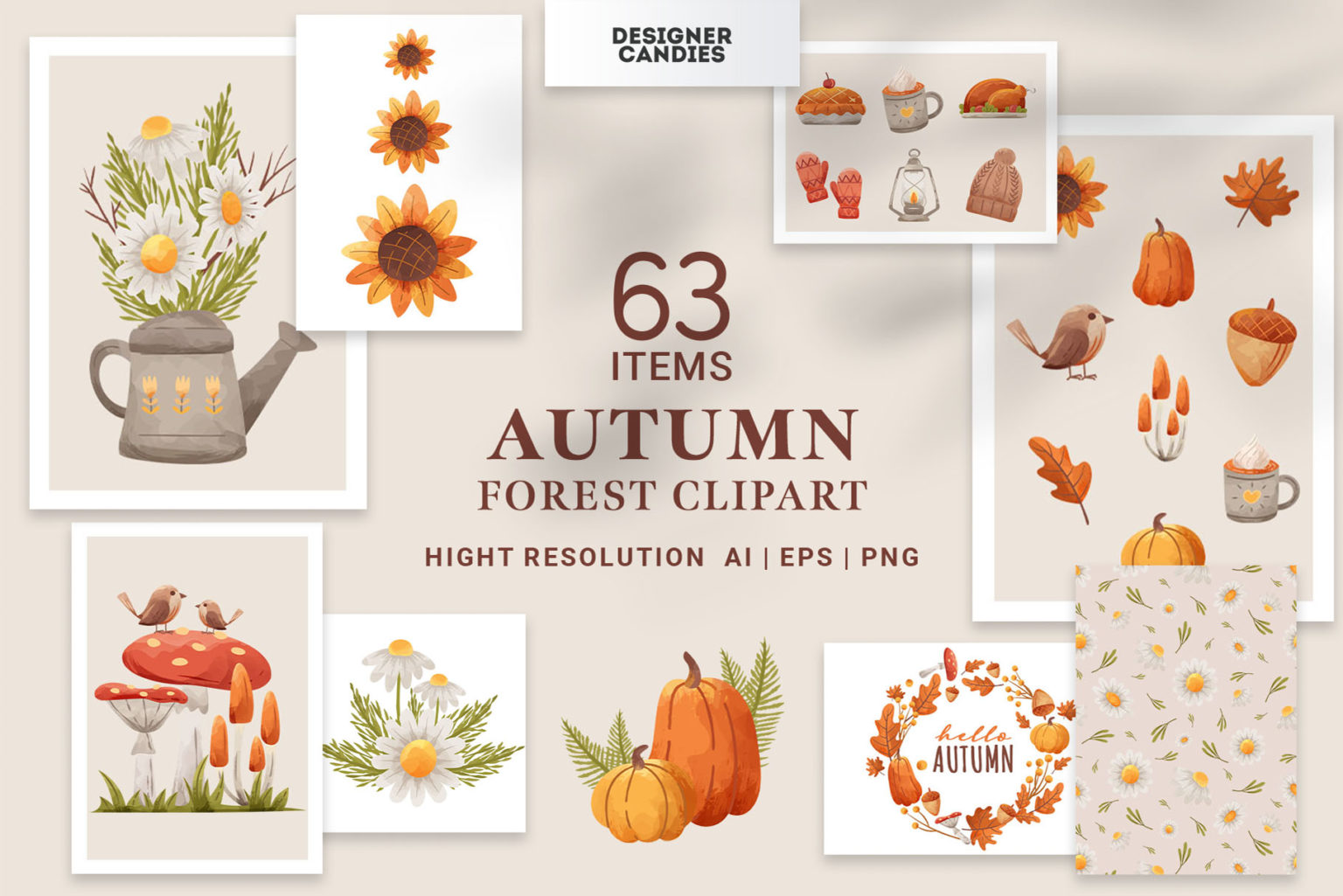 Fall Autumn Vector Clipart - DesignerCandies