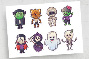 Halloween Character Illustrations (Ai, EPS Format)