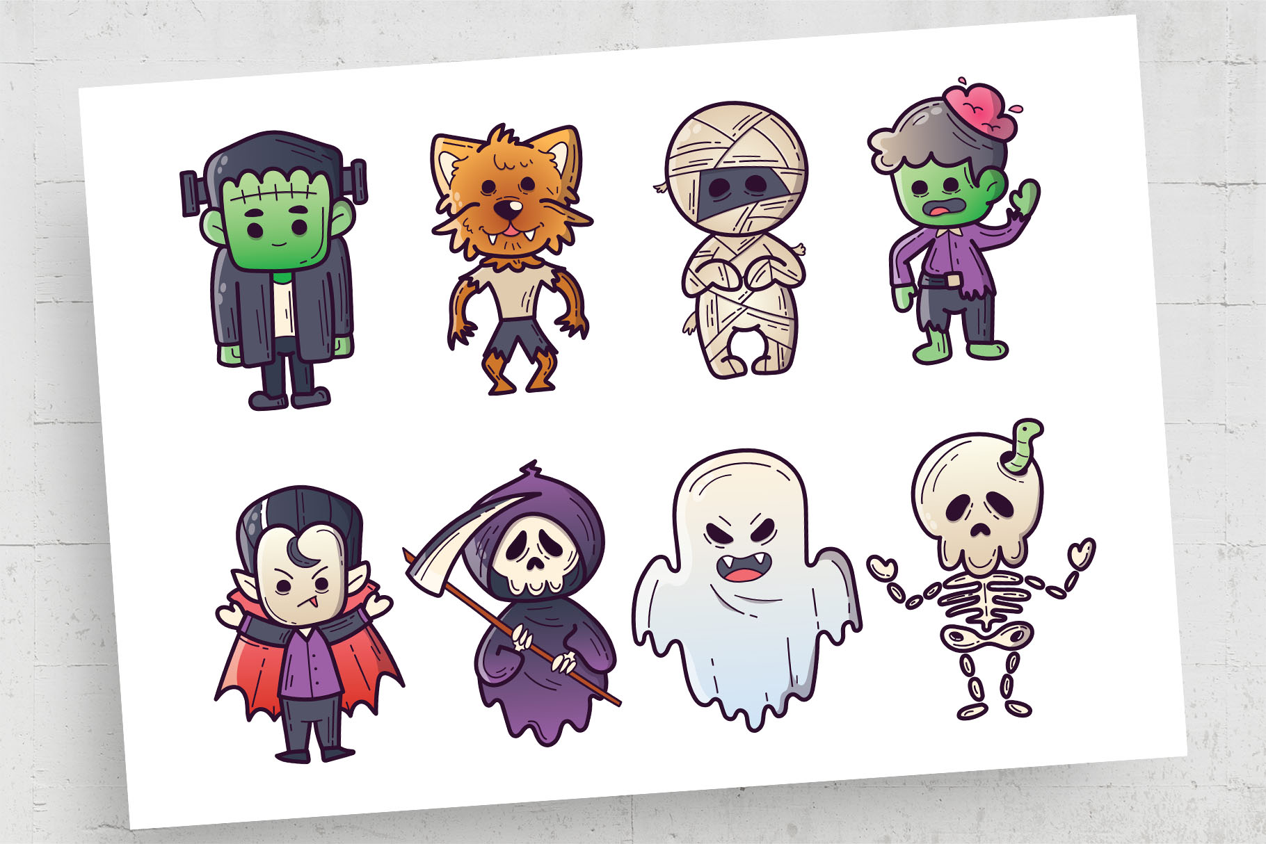 Halloween Character Illustrations (Ai, EPS Format)
