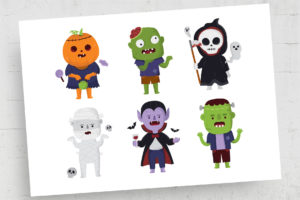 Halloween Characters (AI, EPS Format)