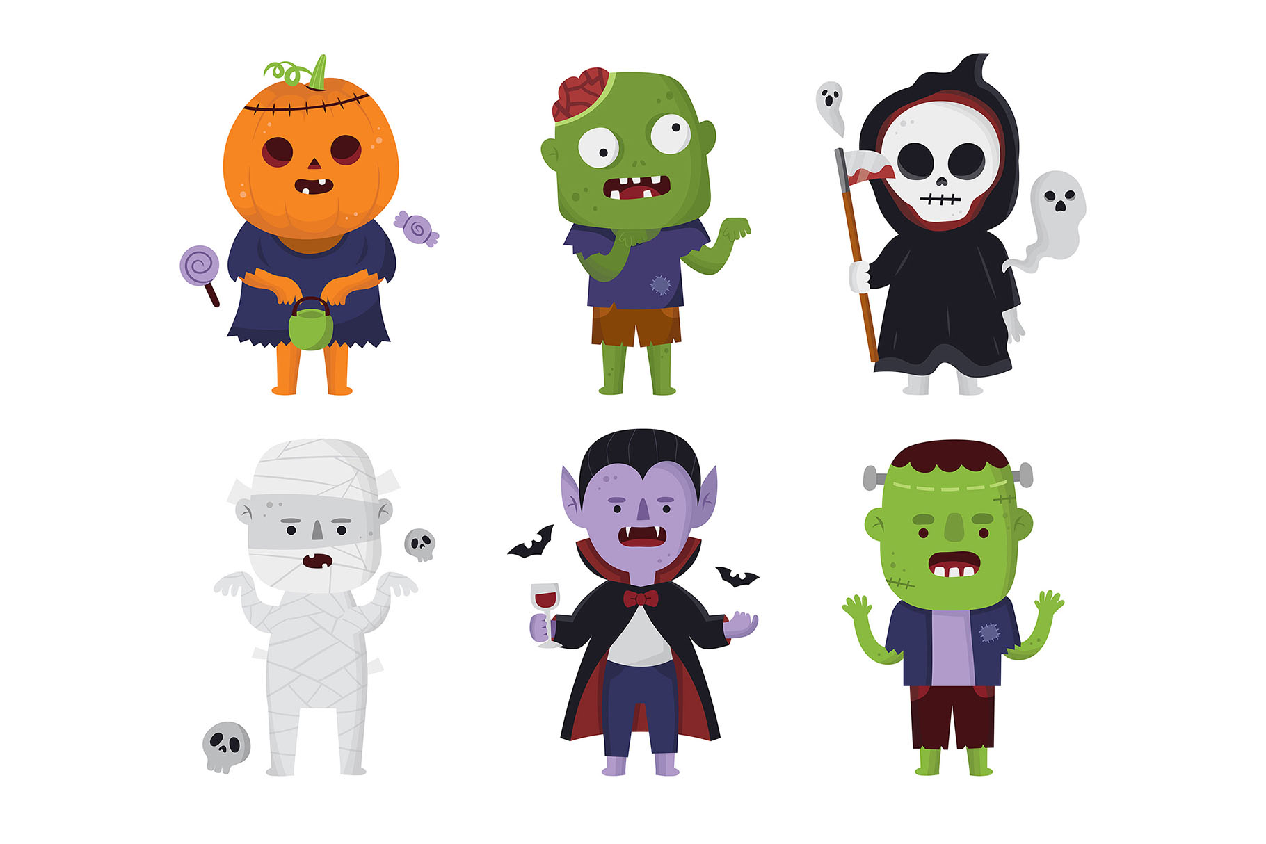 Halloween Characters (AI, EPS Format)