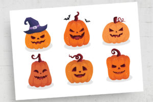 Halloween Pumpkin Illustration Pack (AI, EPS Format)
