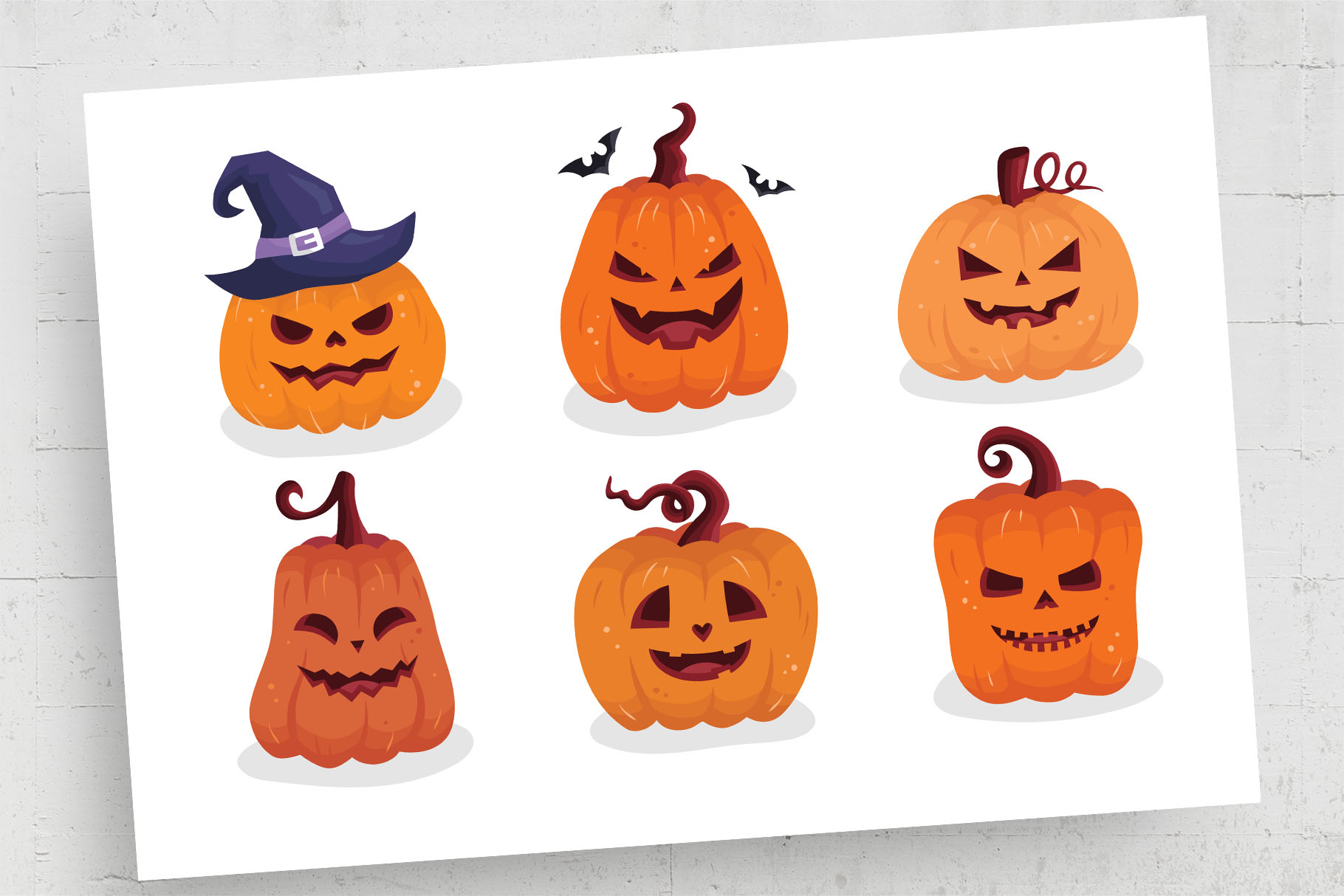 Halloween Pumpkin Illustration Pack (AI, EPS Format)