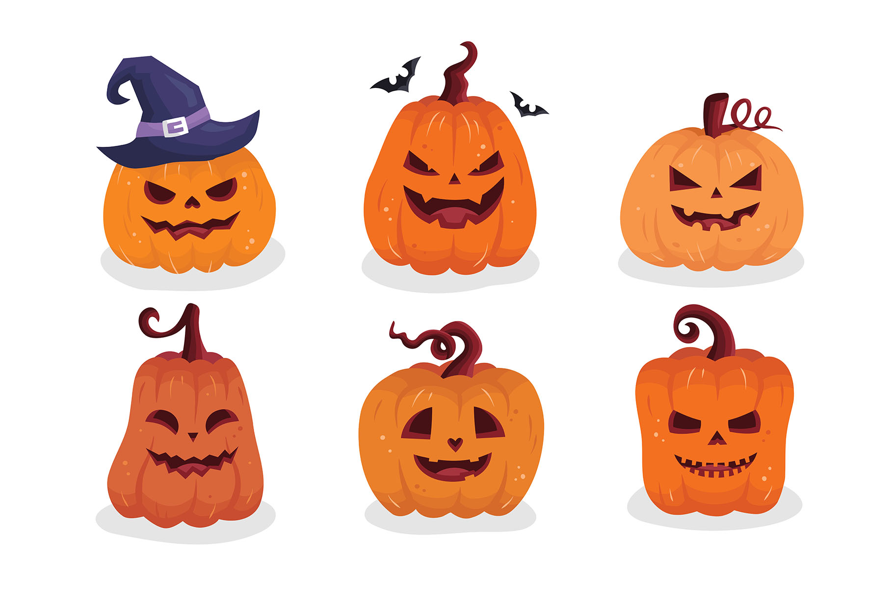 Halloween Pumpkin Illustration Pack (AI, EPS Format)