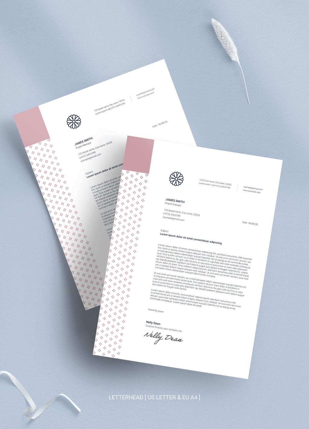letterhead-layout-with-floral-logo-and-minimal-style-illustrator