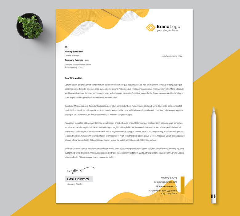 letterhead-layout-with-yellow-accents-indd