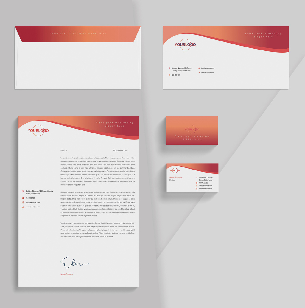 stationery-set-with-salmon-red-gradient-illustrator