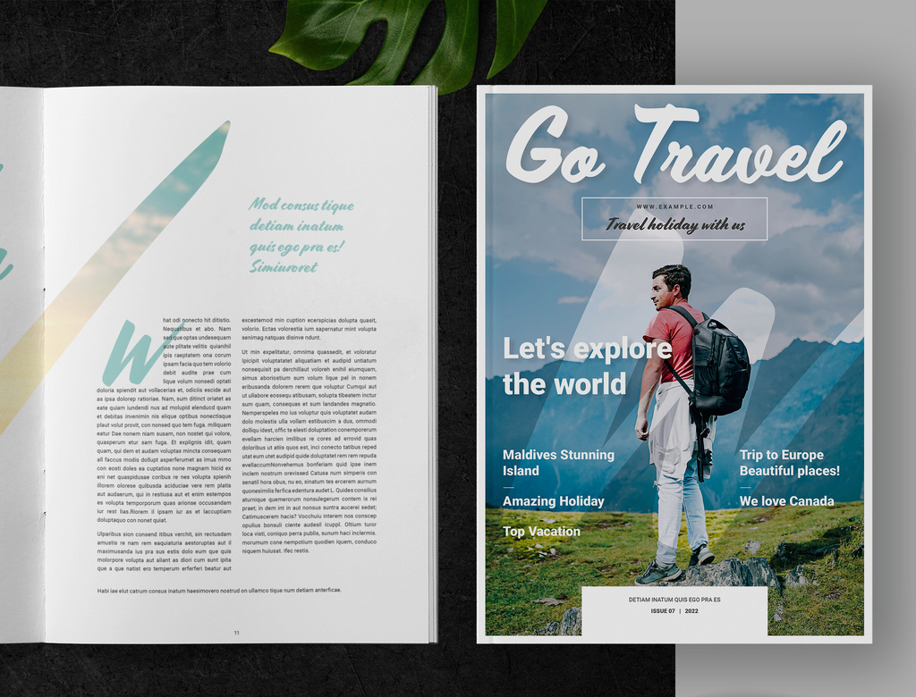 travel-magazine-layout-with-turquoise-accents-indd
