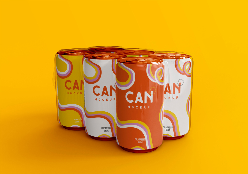 3D Cans Pack Mockup (PSD Format)