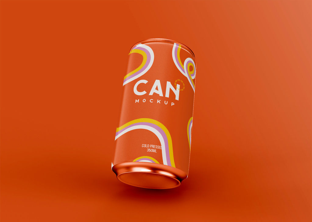 3D Soda or Beer Can Mockup (PSD Format)
