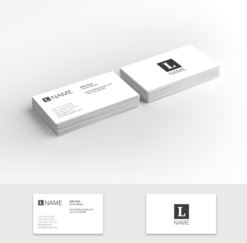 4-in-1 Business Card Mockup Set 1 (PSD Format)